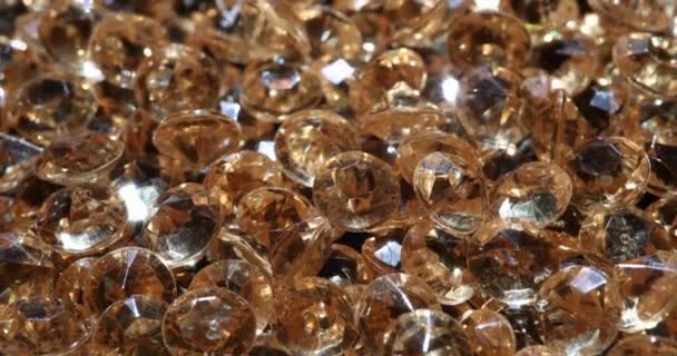 Vackra Lysande Kristaller Gula Diamanter Värdering Pärlor — Stockvideo