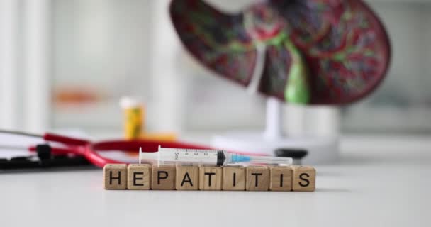 Seringa Anatomia Hepática Tratamento Hepatite Clínica Sintomas Hepatite Tratamento Diagnóstico — Vídeo de Stock