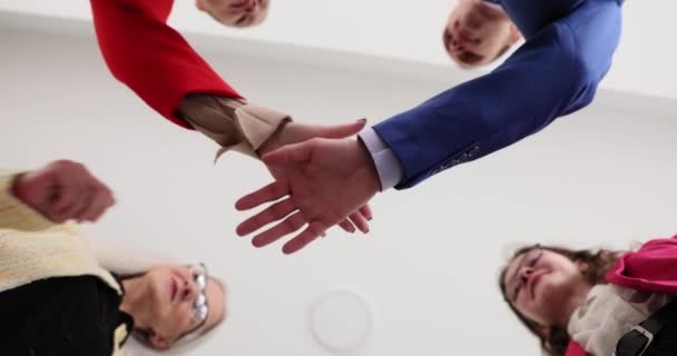 Fechar Muitas Mãos Apertadas Conjunto Símbolo Formação Equipe Equipe Negócios — Vídeo de Stock