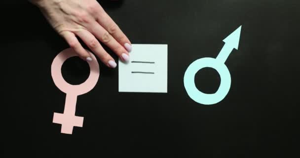 Равенство Мужчин Женщин Гендерное Равенство Терпимость Гендерное Равенство Решение Проблем — стоковое видео