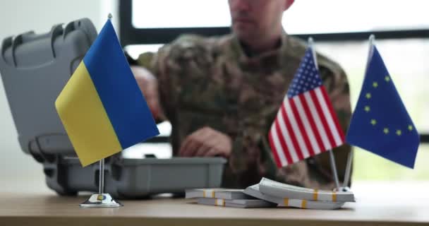 Neue Finanzpakete Zur Unterstützung Der Ukraine Krieg Gegen Russland Friedensfonds — Stockvideo
