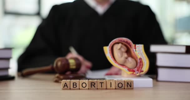 Právní Předpisy Potratech Moderním Světě Zákaz Potratů Kniha Právu Potraty — Stock video