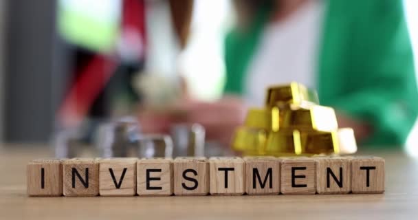 Inversión Oro Ganancia Efectivo Financiero Normas Para Invertir Oro — Vídeo de stock