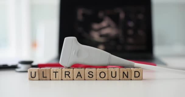 Medische Apparatuur Kliniek Van Echografie Van Interne Organen Moderne Ultrageluid — Stockvideo