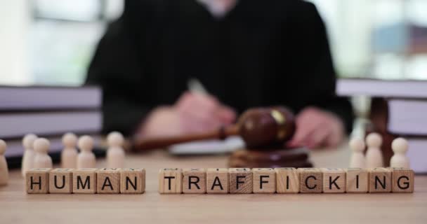 Emberkereskedelem Bíráskodás Tárgyalóteremben Emberkereskedelem Rabszolgakereskedelme Elterjedtsége Világban — Stock videók