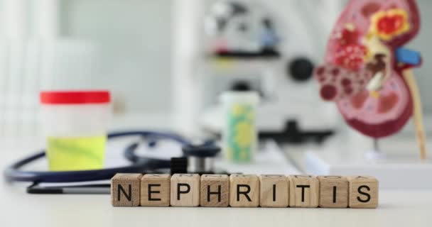 Nefritis Inflamación Los Riñones Tratamiento Clínica Nefritis Causa Síntomas Diagnóstico — Vídeos de Stock