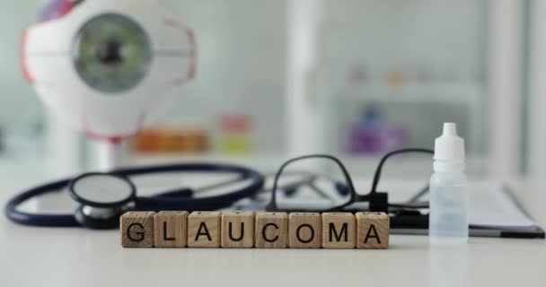 Glaucoma Causas Síntomas Diagnóstico Tratamiento Grupo Enfermedades Oculares Caracterizadas Por — Vídeo de stock