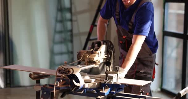 고용인들은 작업장에서 톱니바퀴를 사용하여 도마를 전문가들은 곳에서 천천히 도마를 만든다 — 비디오