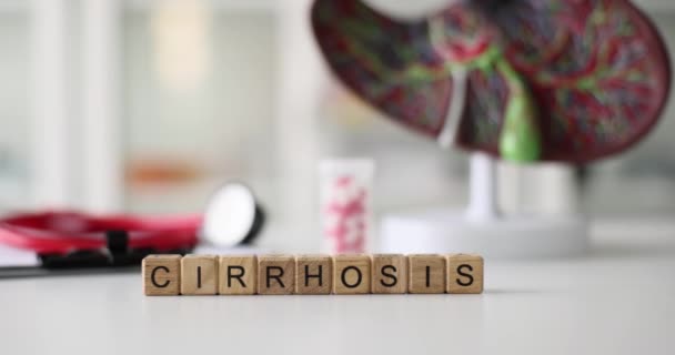 Kelime Sirozu Karaciğere Karşı Bloklardan Yapılmış Kronik Karaciğer Hastalığı — Stok video