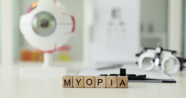 Miopia Sintomas Tratamento Diagnóstico Distúrbios Refrativos Principais Olho — Vídeo de Stock