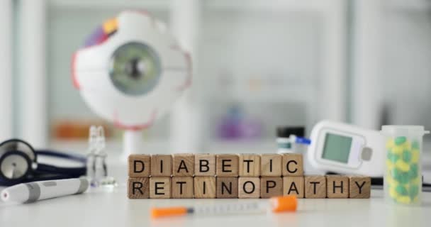 Diabetická Retinopatie Komplikace Diabetes Mellitus Diabetické Poškození Sítnice — Stock video