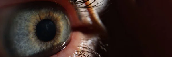 Extreme Nahaufnahme Makro Bild Des Menschlichen Auges Konzept Zur Laser — Stockfoto