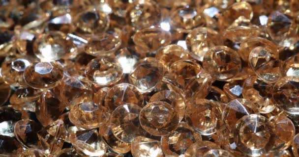 Yellow Shiny Diamonds Gems Examination Quality Jewelry Diamonds Concept — Stock videók