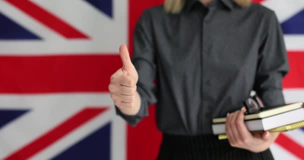 Иностранные Студенты Любят Учиться Границей Великобритании Рекомендации Изучению Английского Языка — стоковое видео