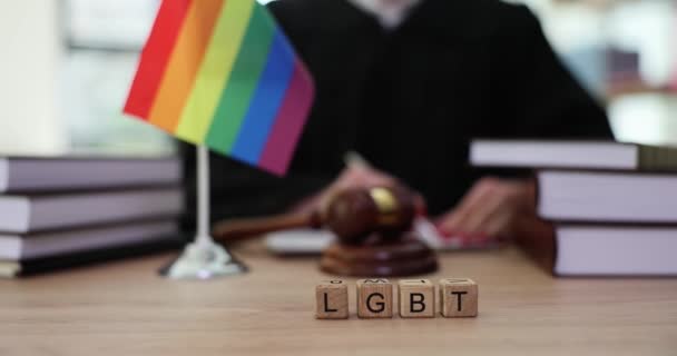 男女同性恋 双性恋和变性者的权利和法律 并在法庭和法官中禁止使用男女同性恋 双性恋和变性者的文字 州和地区的男女同性恋 双性恋和变性者权利 — 图库视频影像