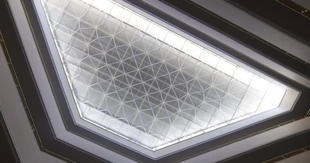 Rechthoekige Hangende Plafondlamp Gipsplaten Constructie Ter Decoratie Van Appartement Huis — Stockvideo