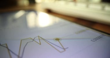 Çevrimiçi borsa ve eski para ticareti. Hızlandırılmış hızdaki çizgi çizelgesi ticaret konumunun değişme hızını gösterir ve gösterir