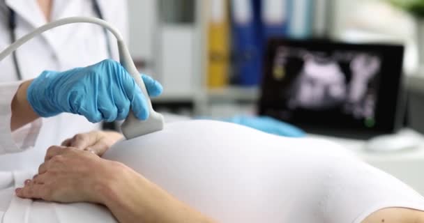 임산부는 클리닉 봉합에서 초음파 검사를 태아에 개념의 — 비디오