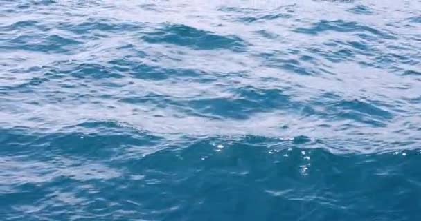 Acqua Blu Dell Oceano Skyline Dritto Viaggio Turismo Mare Concetto — Video Stock