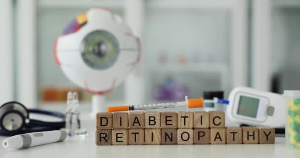 Diabetesretinopati Och Komplikationer Diabetes Mellitus Hos Patienter Komplikationer Diabetes Mellitus — Stockvideo