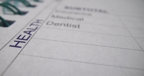 Seguro Dentário Com Documento Dentário Fundo Conceito Odontológico Saúde — Vídeo de Stock