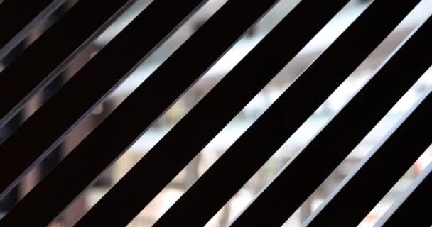 Iron Grating Translucence Blurred Room Apartment Design Concept Protection Hoods — Stock video