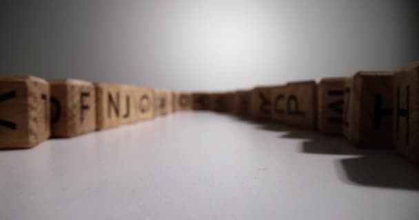 Circle Made Wooden Cubes Letters English Alphabet Light Studio Blocks — 비디오