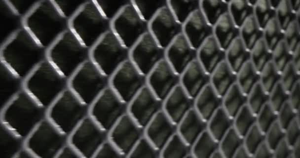 Grey Perforated Metal Mesh Fence Private Territory Housing Concept Square — Stockvideo
