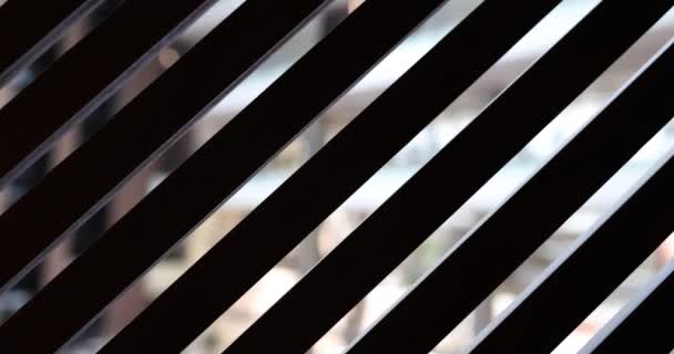 Ξύλινα Blinds Ξύλινες Λωρίδες Φως Στο Παράθυρο — Αρχείο Βίντεο