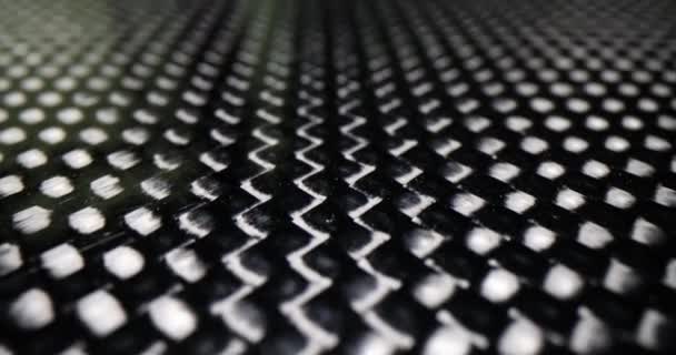 Textura Fibra Carbono Crudo Negro Con Rayas Blancas Fondo Fibra — Vídeos de Stock