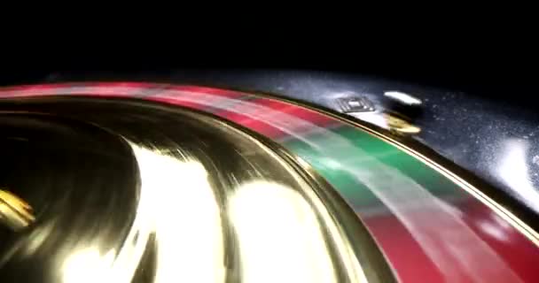 Roulette Hjul Snurrar Kasino Med Boll Spel För Pengar — Stockvideo