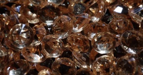 Many Bright Expensive Diamonds Closeup Background Movie Slow Motion Sale — Video Stock