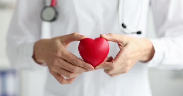 Kardiyologda Küçük Bir Kalp Var Kardiyovasküler Hastalık Konsepti — Stok video