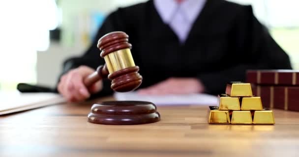 Miniere Oro Problemi Legali Decisione Tribunale Lingotti Oro Sequestrati Crimini — Video Stock