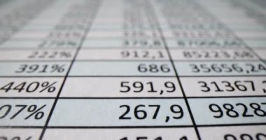 Hücrelerdeki çeşitli iş verilerini evrak işi olarak rapor et. Şirket toplantısı için iş analizi kağıtları. İş bilgileri