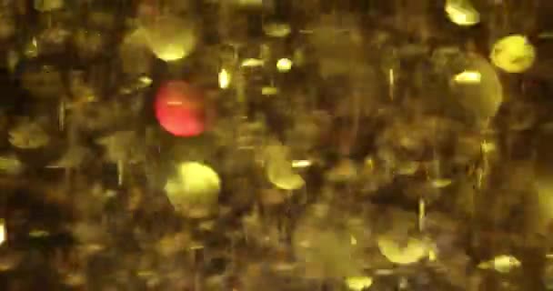 Fondo Brillo Dorado Polvo Mágico Textura Dorada Brillante Luces Festivas — Vídeos de Stock