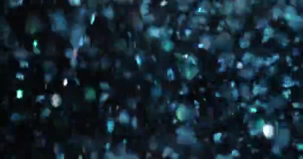 Sfondo Blu Glitter Polvere Magica Texture Blu Lucido Luci Festive — Video Stock