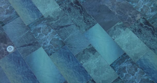 Дно Басейну Блакитною Мозаїчною Плиткою Синя Сучасна Плитка — стокове відео