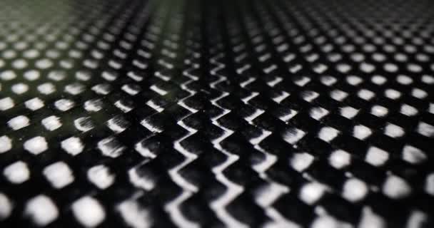 Textura Fibra Carbono Branco Preto Cinza Material Fibra Poliéster Escuro — Vídeo de Stock