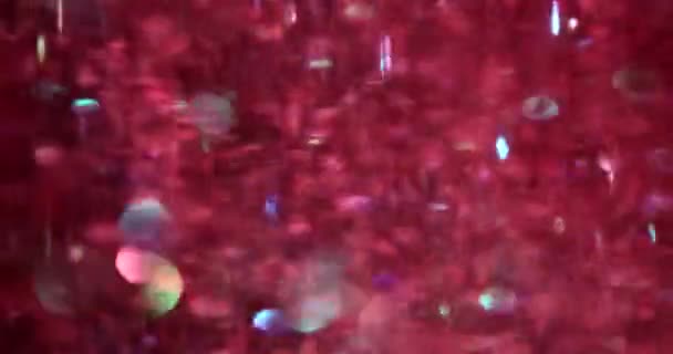 Roter Abstrakter Futuristischer Funkelnder Glitzerhintergrund Leuchtend Rote Teilchen Fliegen Verschiedene — Stockvideo