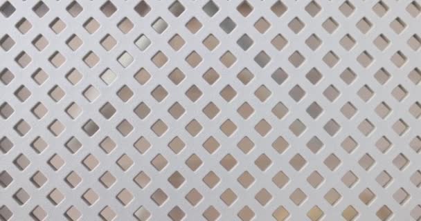 Металева Сітка Діагоналі Біла Решітка Отвори Алмазної Форми Декоративна Сітка — стокове відео
