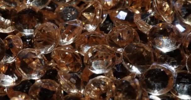 Golden Crystal Mineral Stone Gems Texture Precious Semi Precious Stones — Stock Video