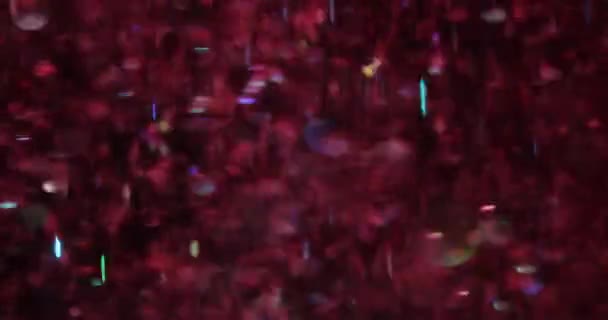 Brillante Decoración Lámina Brillo Rojo Rosa Para Fiestas Celebraciones Cumpleaños — Vídeos de Stock