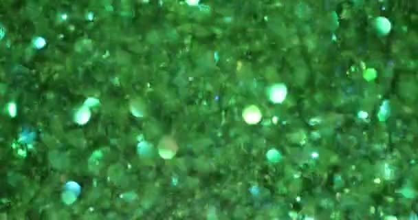 Studio Background Wallpaper Light Green Glitter Circles Shining Glitter Confetti — Stock Video