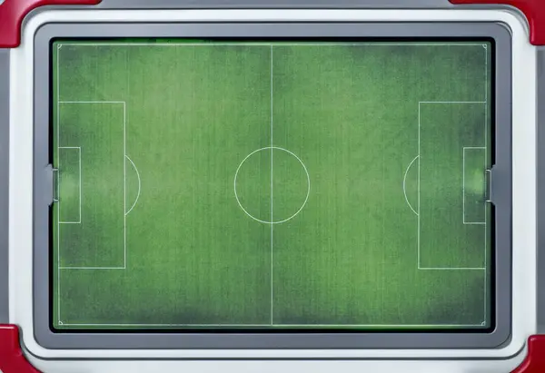 緑のサッカー場のトップビューの背景 世界選手権のコンセプト — ストック写真