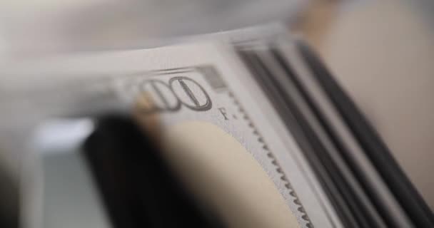 Zakelijke Apparatuur Contant Geld Binnen Lopende Bankbiljetten Bancaire Financiële Winstteller — Stockvideo