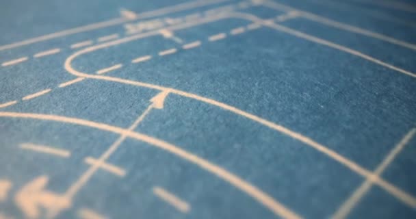 Ház Rajzok Építési Tervek Papíron Kék Papíron Geometriai Tervek Vonalak — Stock videók