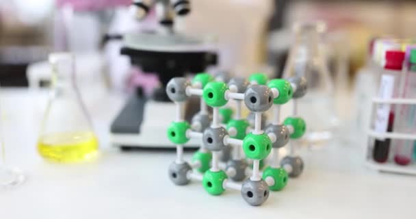 Молекулярная Структура Днк Микроскопа Пробирки Лаборатории Исследования Анализ Современной Биотехнологической — стоковое видео