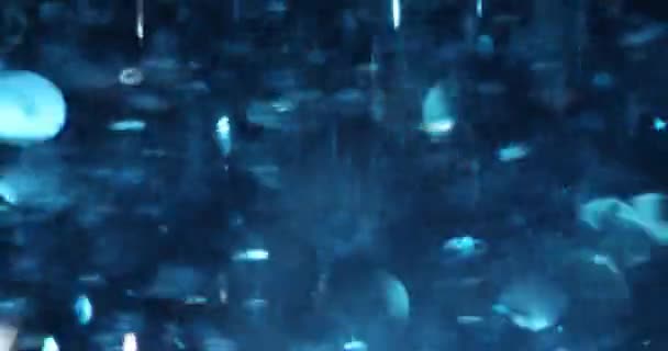 Astratto Brillante Luce Blu Scintille Cerchi Bokeh Sfocati Sfocati Sfondo — Video Stock