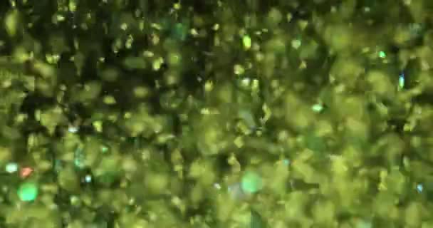 Brillantini Verdi Colorati Che Volano Aria Bellissimo Sfondo Natale — Video Stock